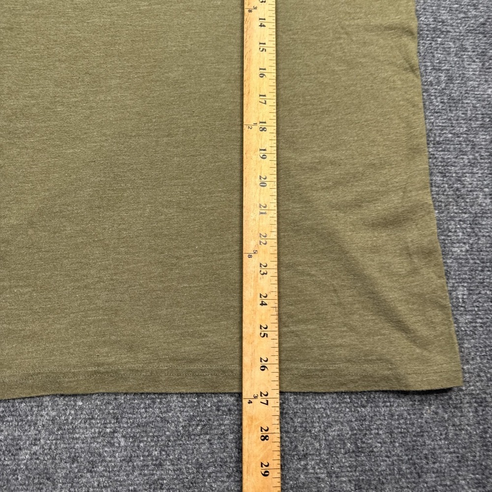 Lucky Brand T Shirt Mens Size Medium Olive Army Green Big Logo Crew Neck Tee - Picture 8 of 11